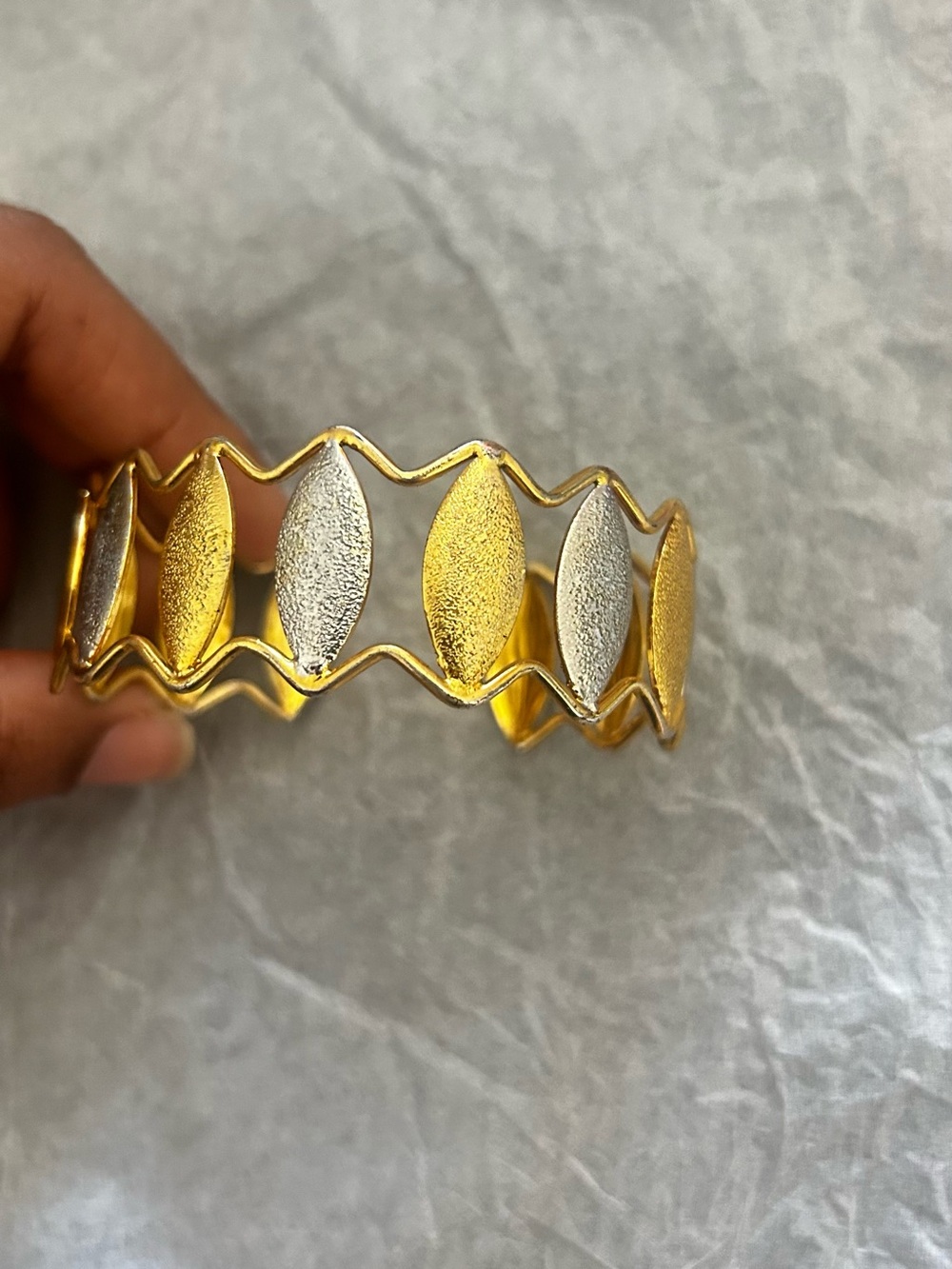 Vintage Gold and Silver Two-Tone Women's Bracelet